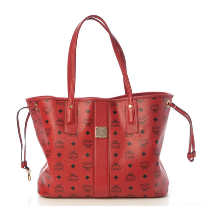 MCM Visetos Medium Liz Reversible Shopper Tote Ruby Red 4 of 13