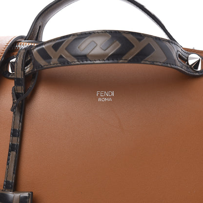 Fendi Vitello Dolce Bi-Color FF 1974 Embossed Medium By The Way Boston Bag Brandy Maya Black 9 of 9