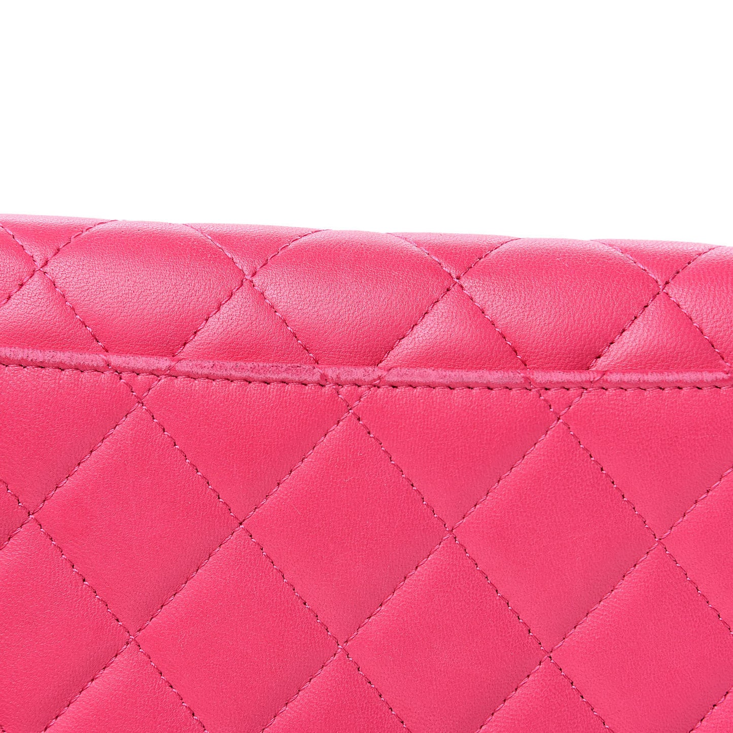 Lambskin Quilted Wallet on Removable Chain Fuchsia