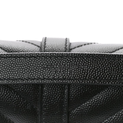 Saint Laurent Grain De Poudre Textured Mixed Matelasse Large Triquilt Monogram Satchel Black 8 of 11