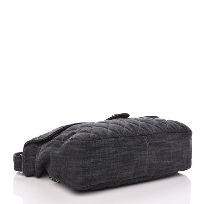 Chanel Denim Quilted Stretch Spirit Messenger Bag Dark Blue 5 of 11