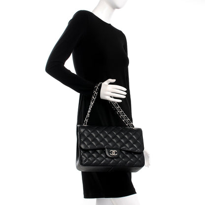 Chanel Caviar Quilted Jumbo Double Flap Black 2 of 14