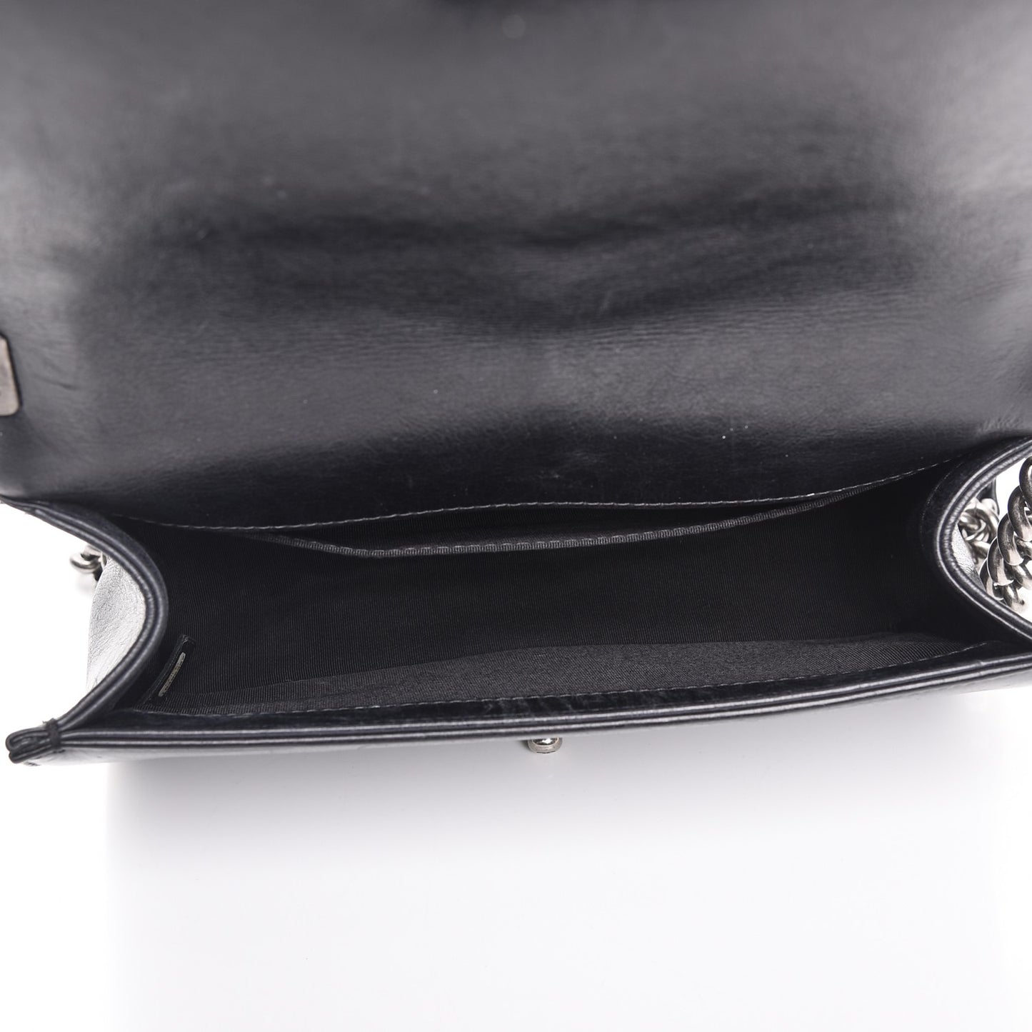 Calfskin Double Stitch Medium Boy Flap Black