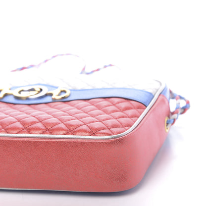 Gucci Laminated Nappa Trapuntata Small Zumi Shoulder Bag Rosso Marine Argento 10 of 10