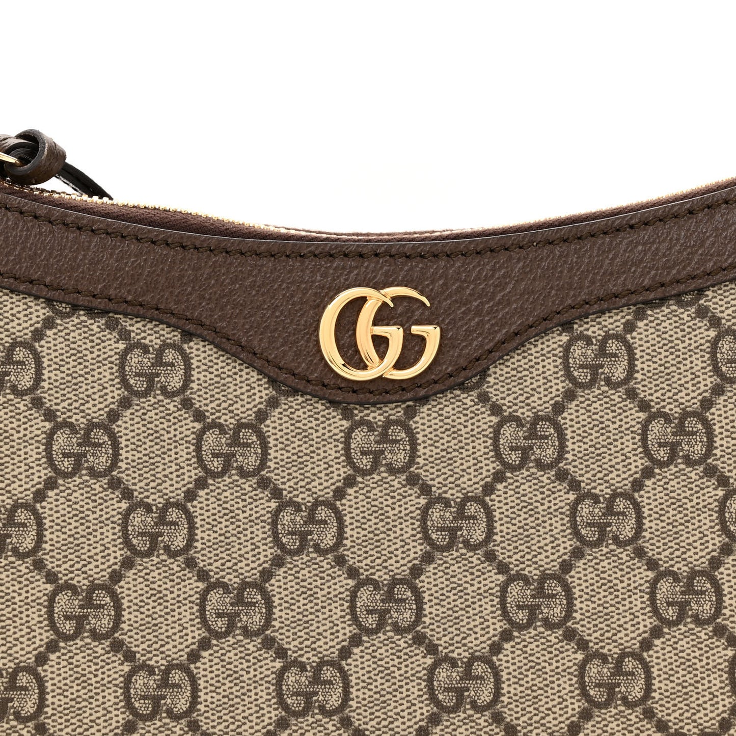 GG Supreme Monogram Textured Dollar Calfskin Small Ophidia Hobo Beige Ebony New Acero