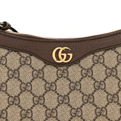 Gucci GG Supreme Monogram Textured Dollar Calfskin Small Ophidia Hobo Beige Ebony New Acero 8 of 10