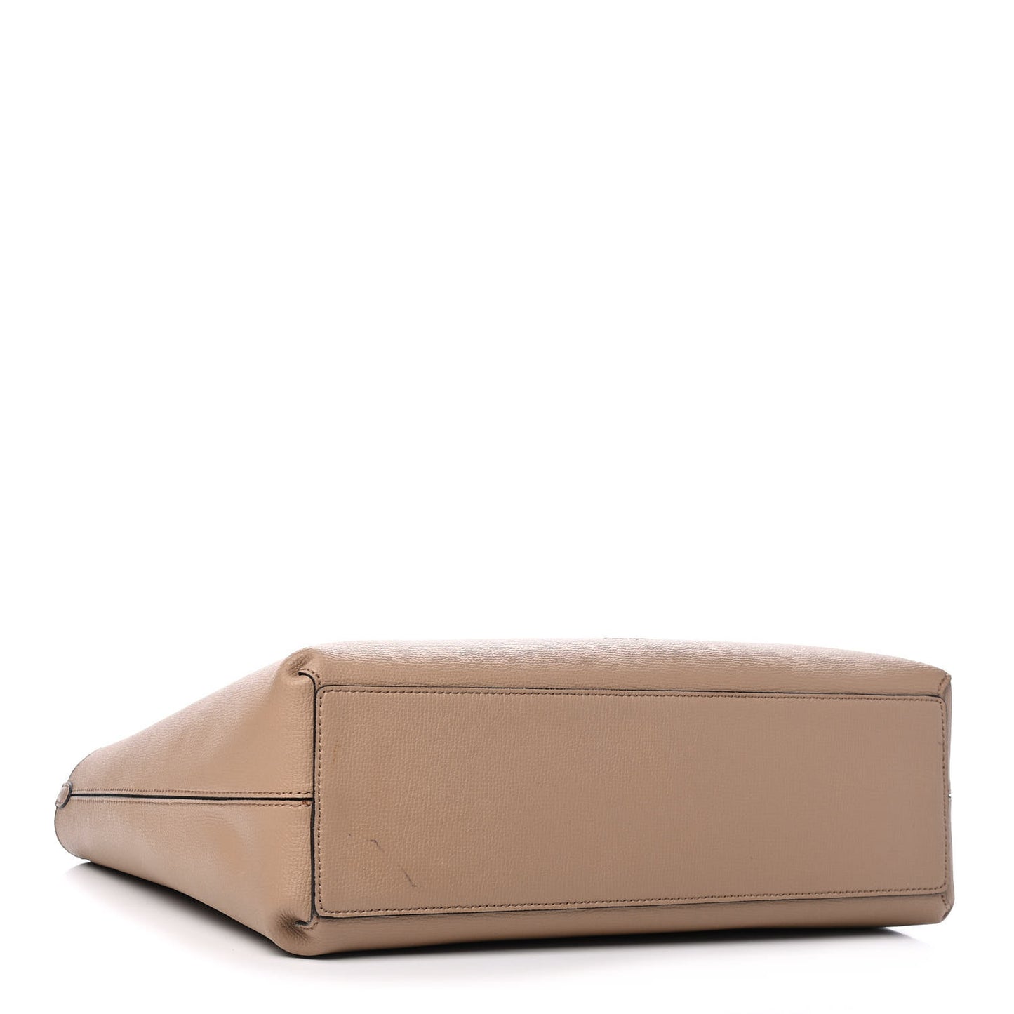 Grainy Calfskin Haymarket Check Medium Reversible Tote Camel