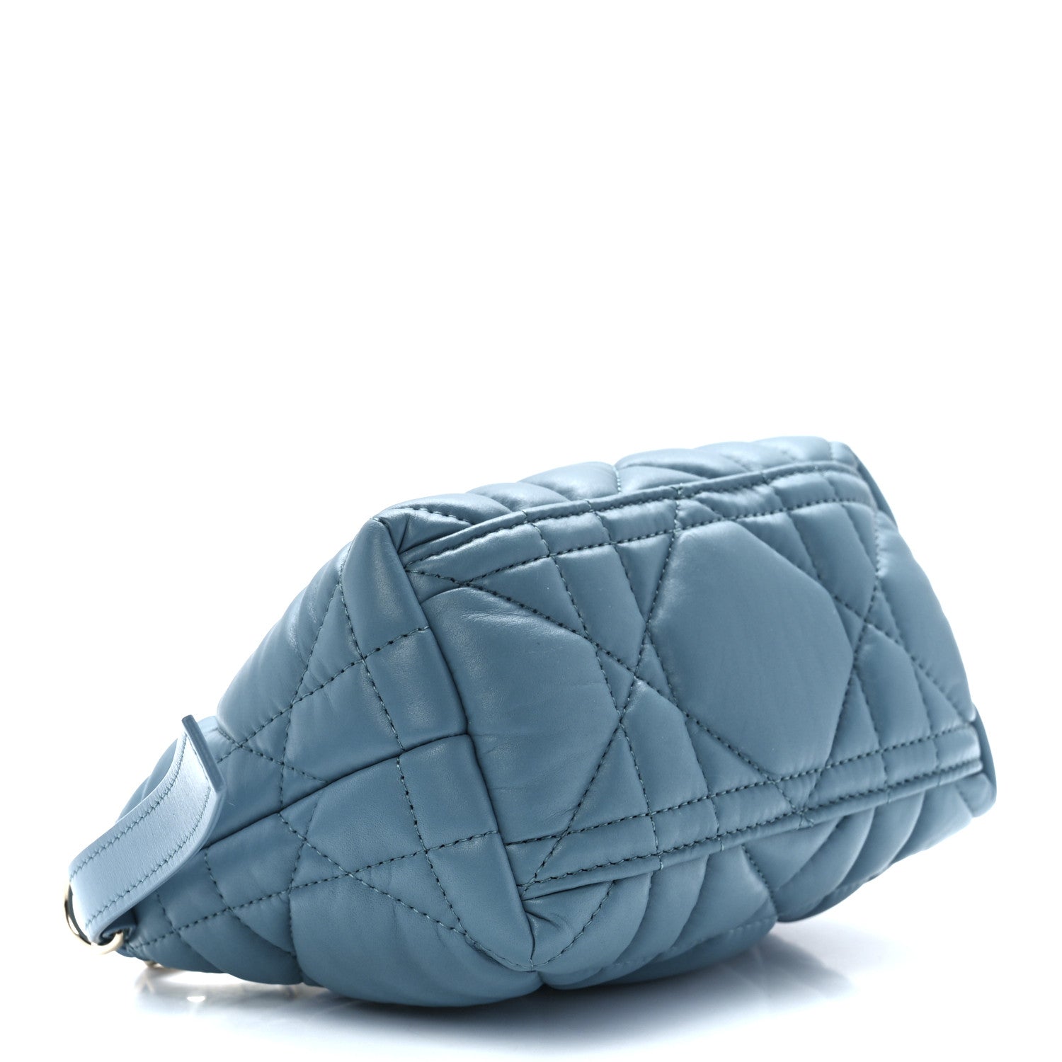 Christian Dior Calfskin Macrocannage Small Diortravel Nomad Pouch Horizon Blue 4 of 11