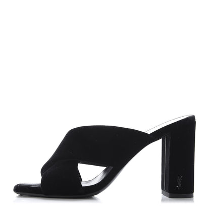 Saint Laurent Velvet LouLou 95 Mules 37 Black 1 of 9