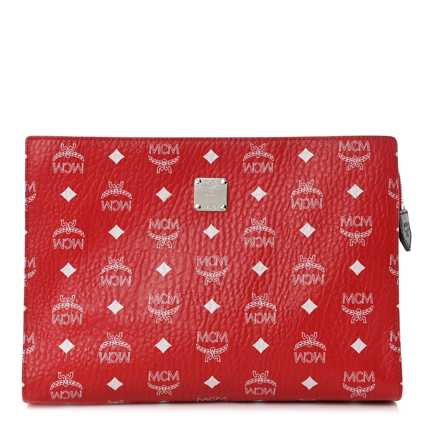 MCM Visetos Medium Zip Pouch Red 1 of 10