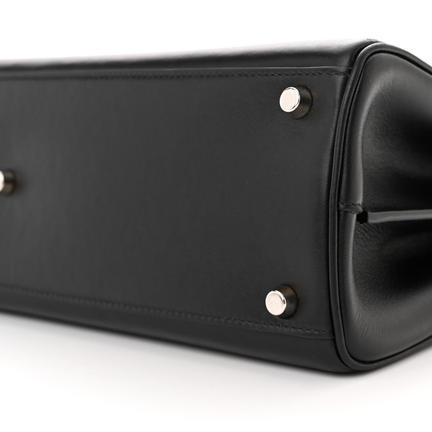 Smooth Calfskin Medium Zumi Top Handle Bag Black