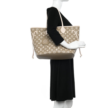 Louis Vuitton Empreinte Monogram Spring In The City Neverfull MM Kaki Beige Cream 2 of 9