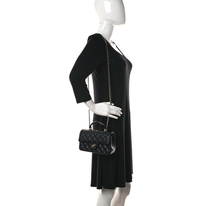 Chanel Lambskin Quilted Mini Top Handle Rectangular Flap Black 3 of 10