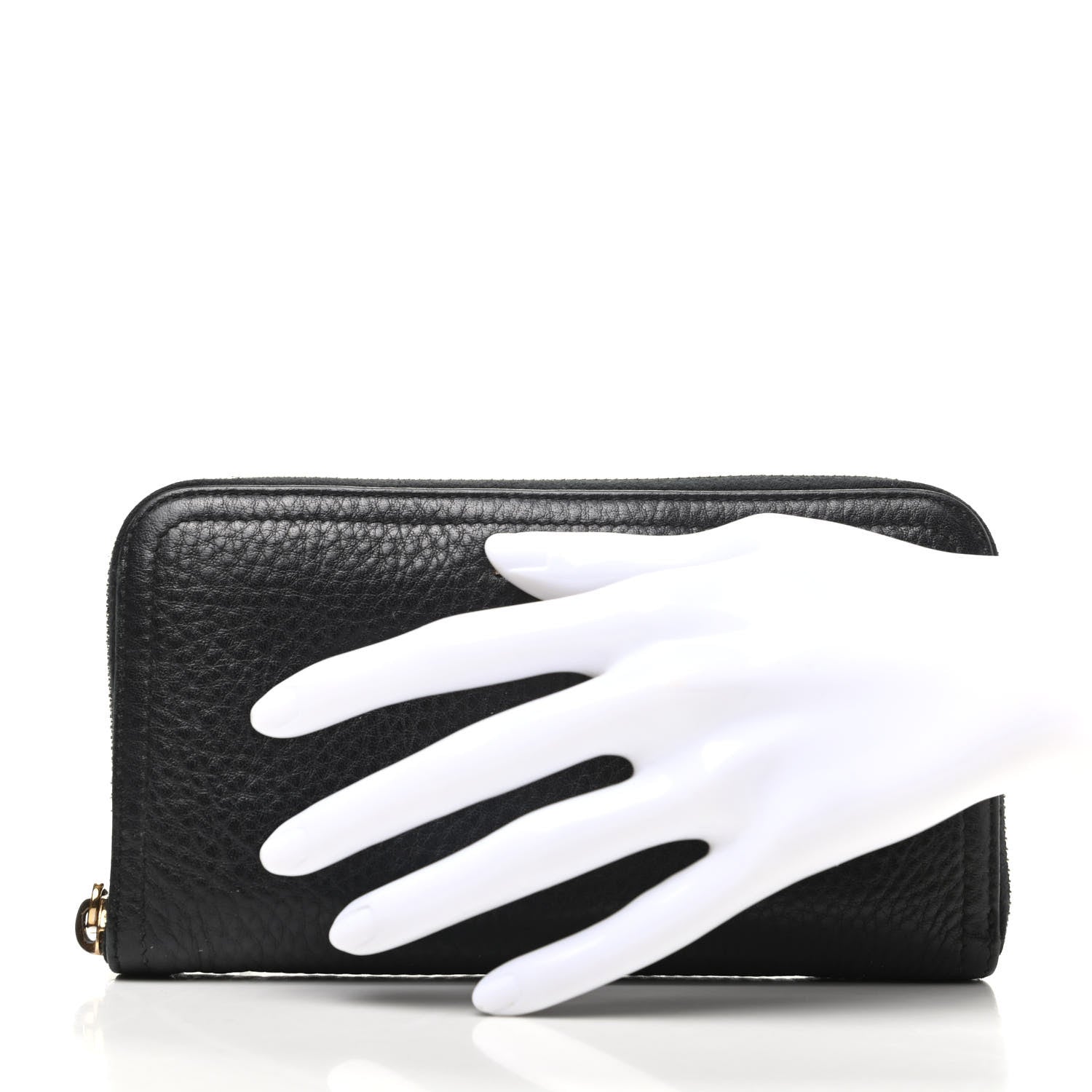 Prada Vitello Daino Zip Around Wallet Black 2 of 9