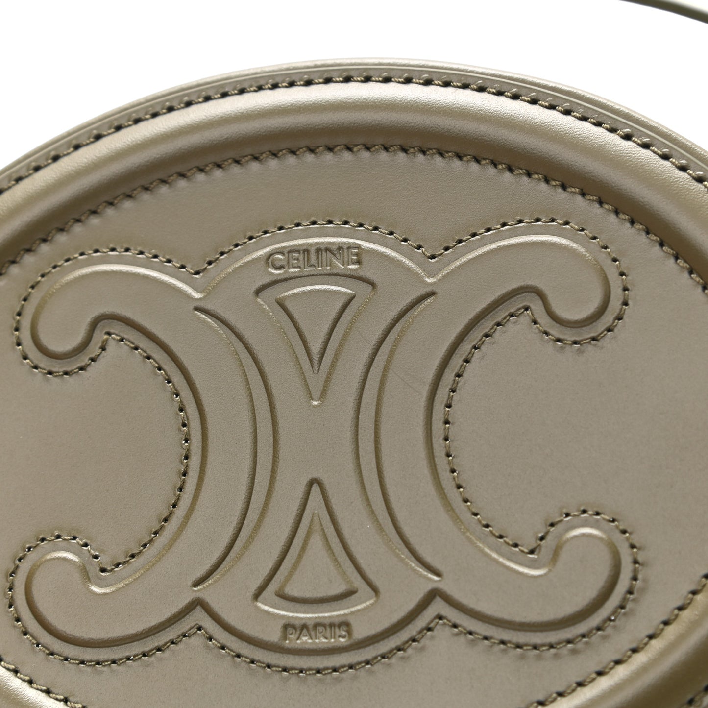 Smooth Calfskin Cuir Small Triomphe Oval Purse Crossbody Dark Olive