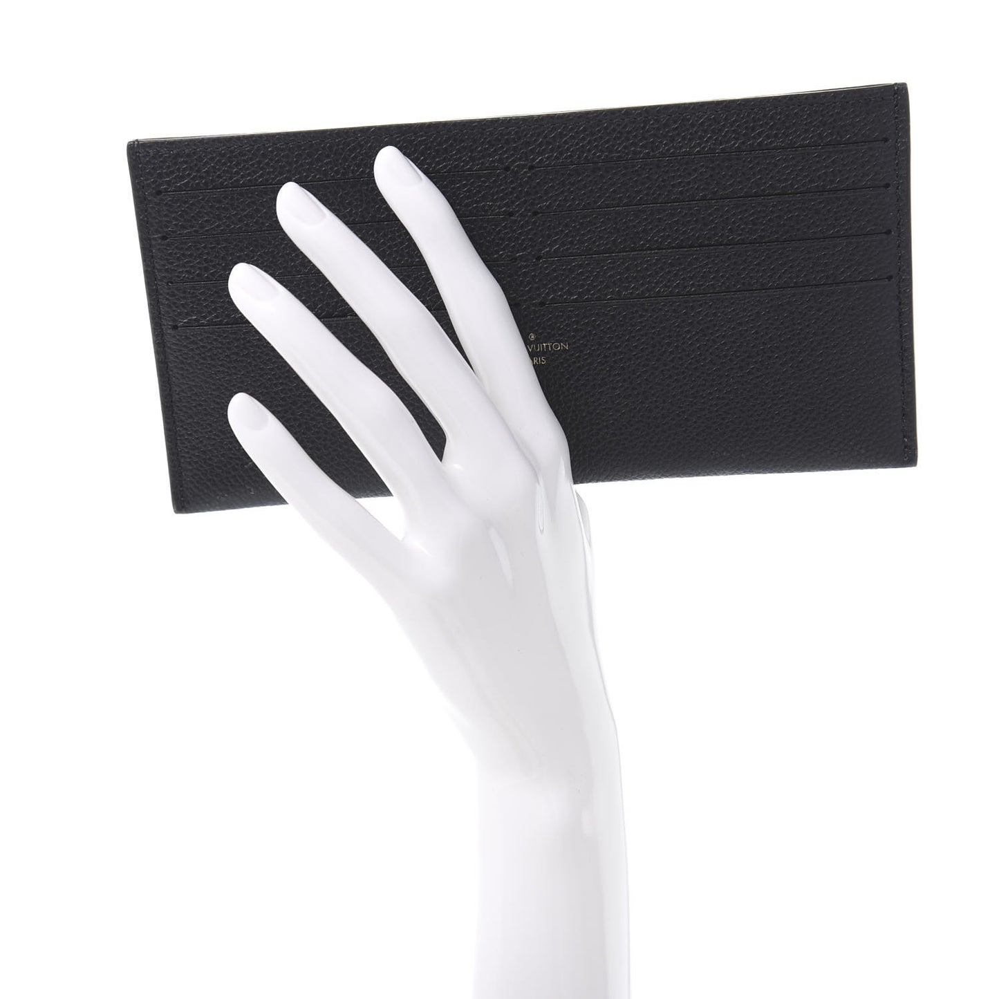 Calfskin Felicie Chain Wallet Card Holder Insert Black