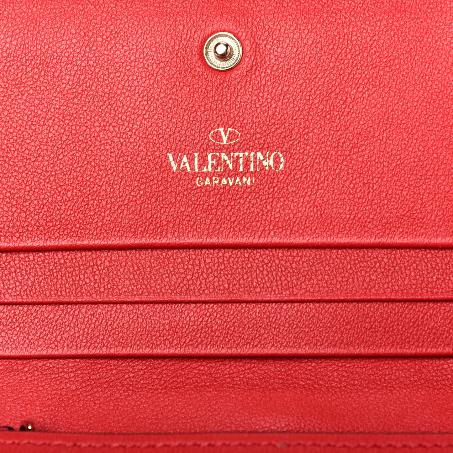 Calfskin Rockstud French Flap Wallet Rouge Pur