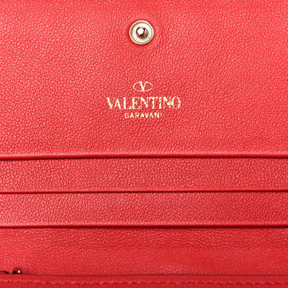 Valentino Garavani Calfskin Rockstud French Flap Wallet Rouge Pur 6 of 8