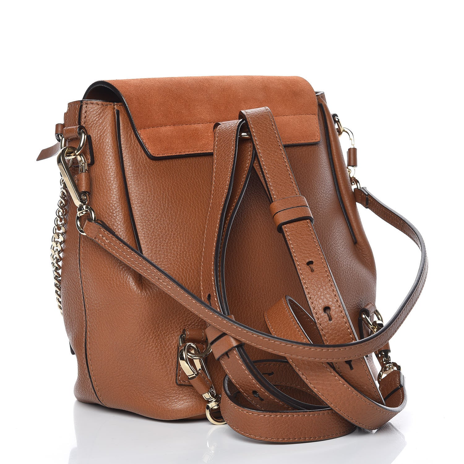 Chloe Suede Calfskin Small Faye Backpack Tobacco 3 of 10
