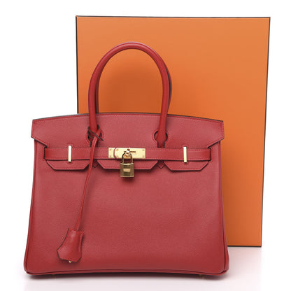 Hermes Epsom Birkin 30 Rouge Casaque 10 of 10