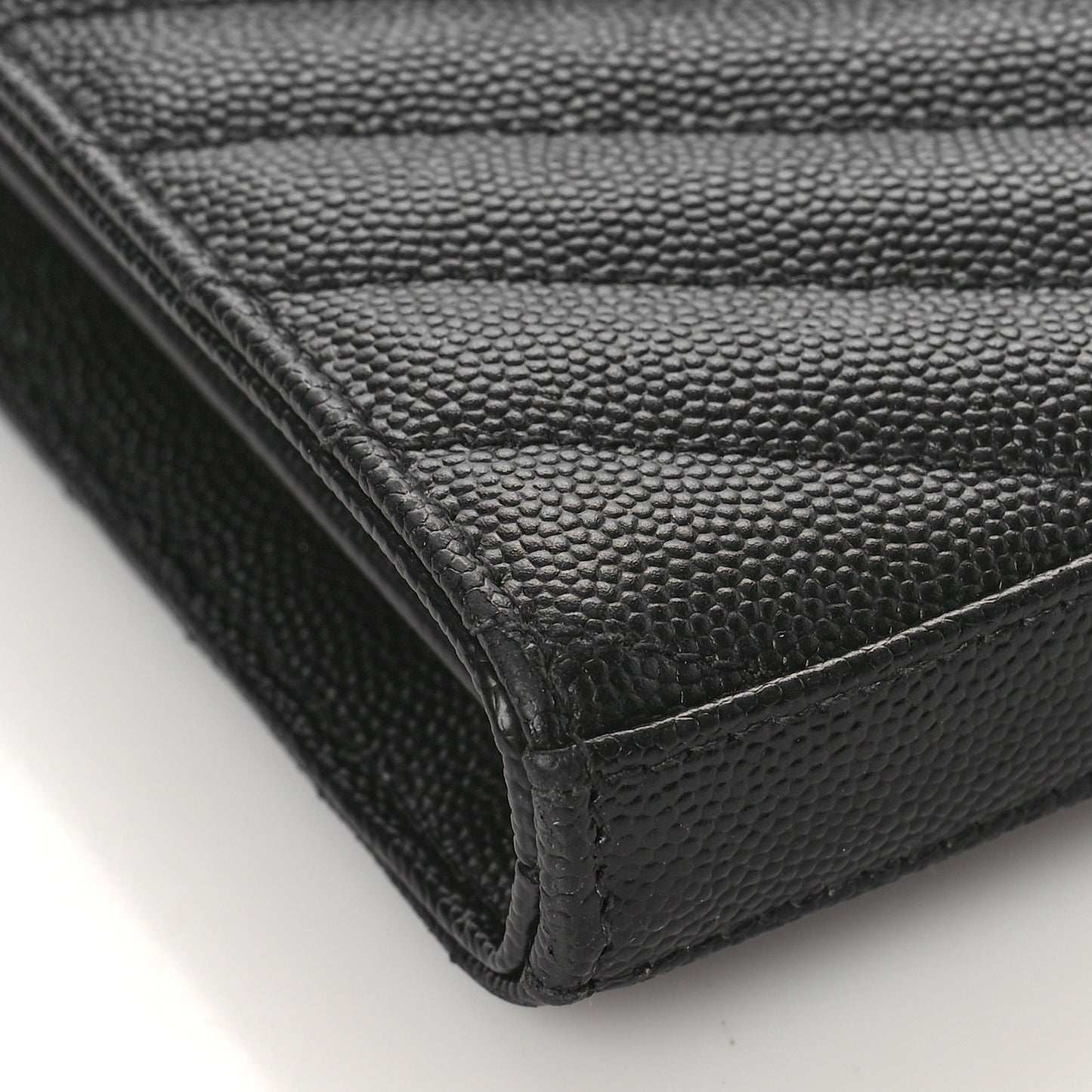 Grain De Poudre Matelasse Chevron Monogram Monochrome Chain Wallet Black