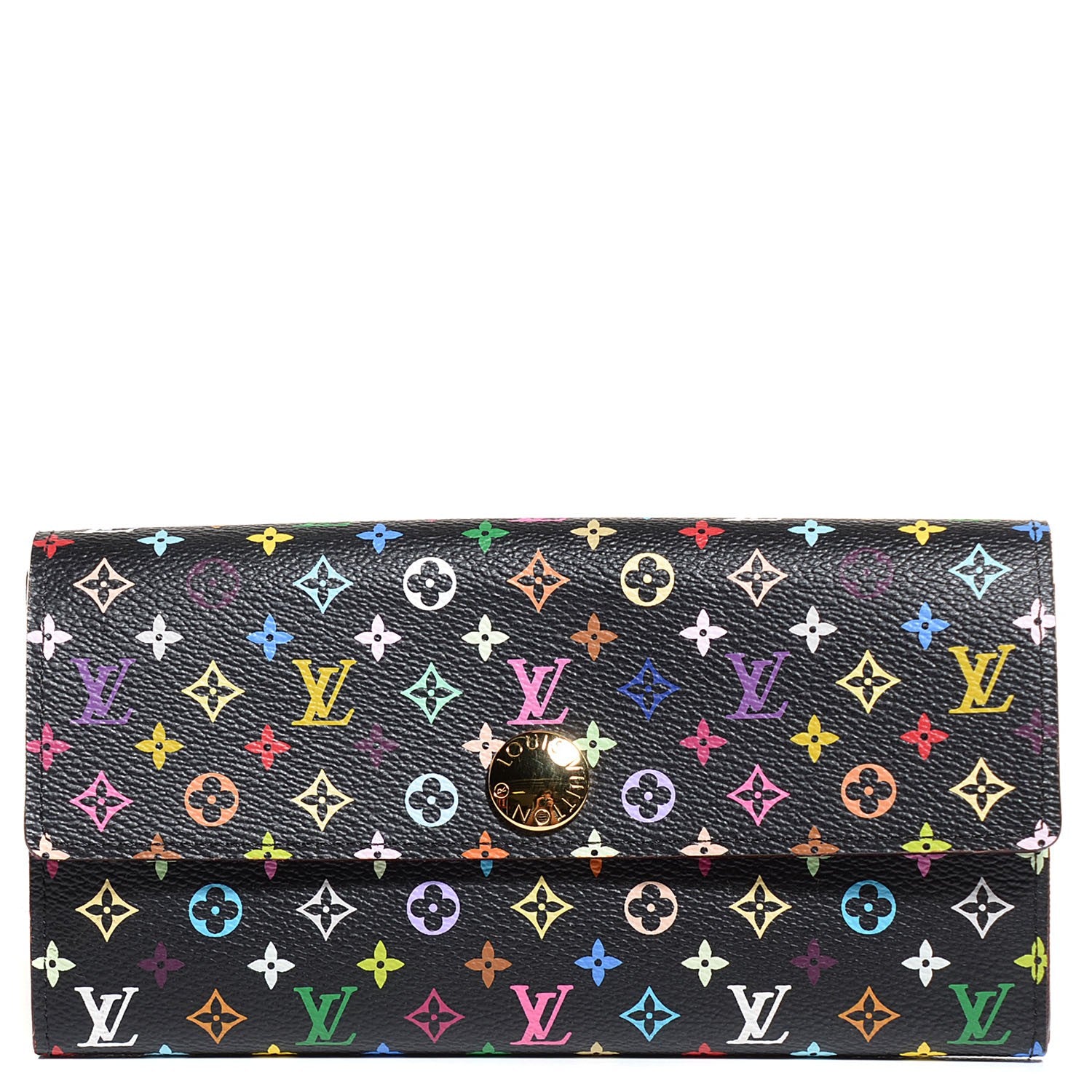Louis Vuitton Monogram Multicolor Sarah Wallet Black Violet 1 of 8