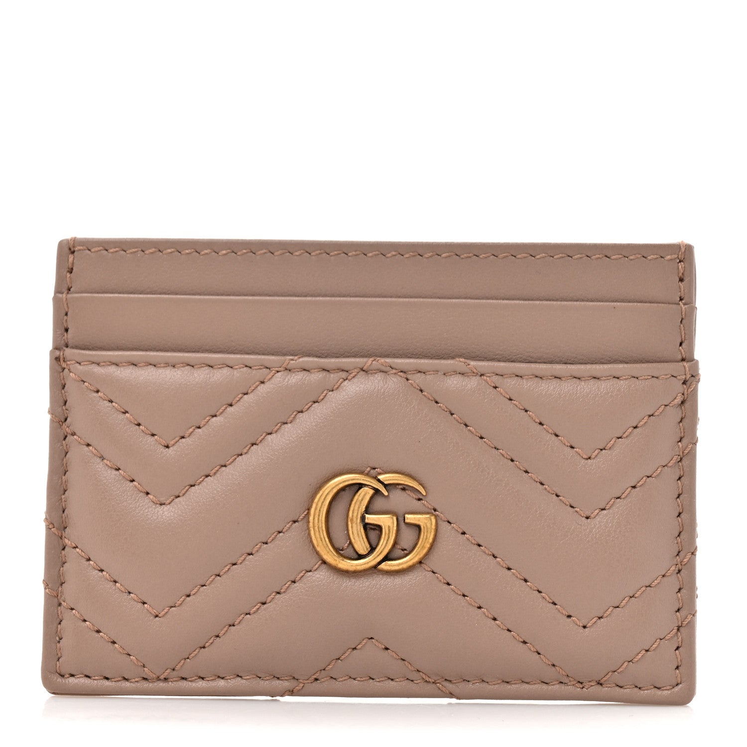 Gucci Calfskin Matelasse GG Marmont Card Holder Porcelain Rose 2 of 12