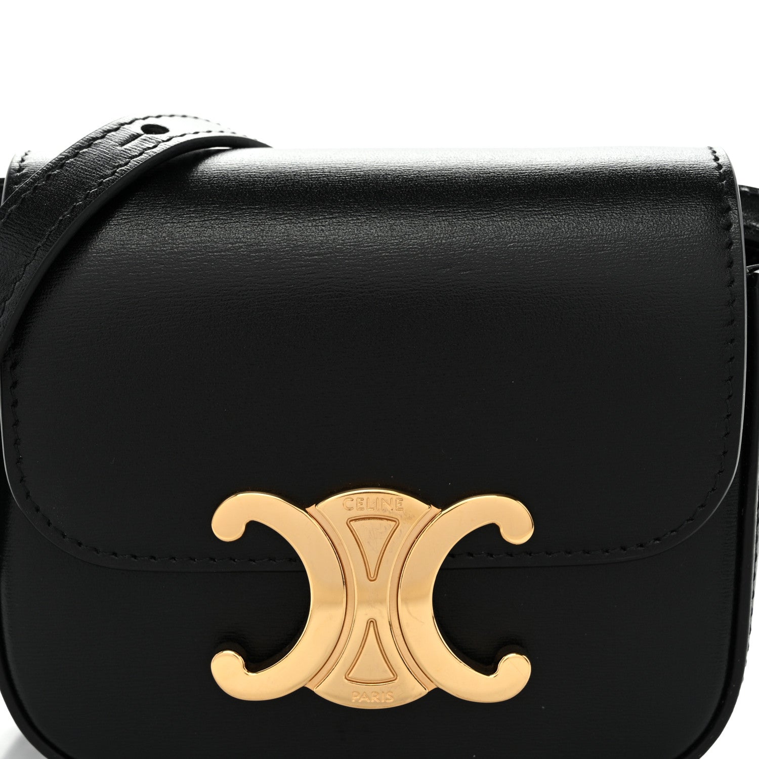 Celine Shiny Calfskin Mini Triomphe Black 7 of 9