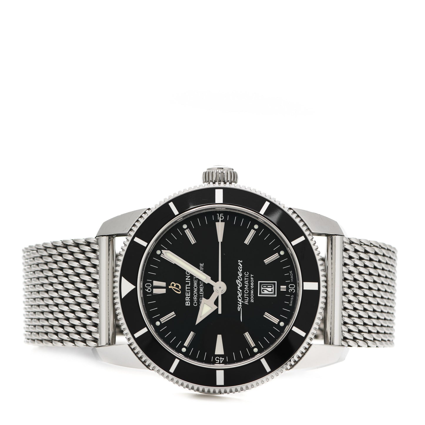 Stainless Steel 46mm Super Ocean Heritage II Automatic Watch Black A17320