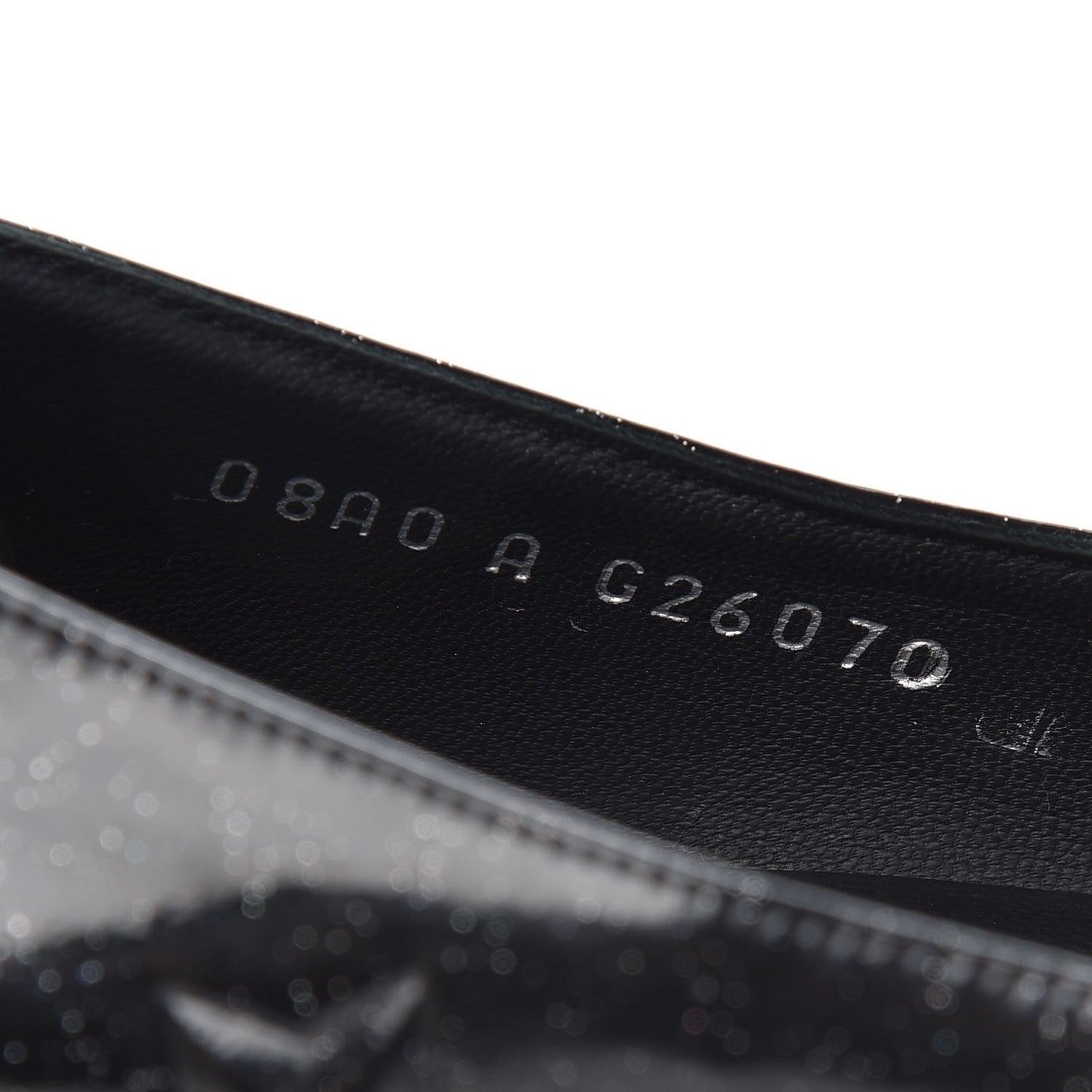 Patent Glitter CC Star Embossed Ballerina Flats 38 Black
