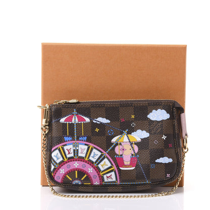 Louis Vuitton Damier Ebene 2020 Christmas Animation Big Wheel Mini Pochette Accessories Rose Ballerine 10 of 10