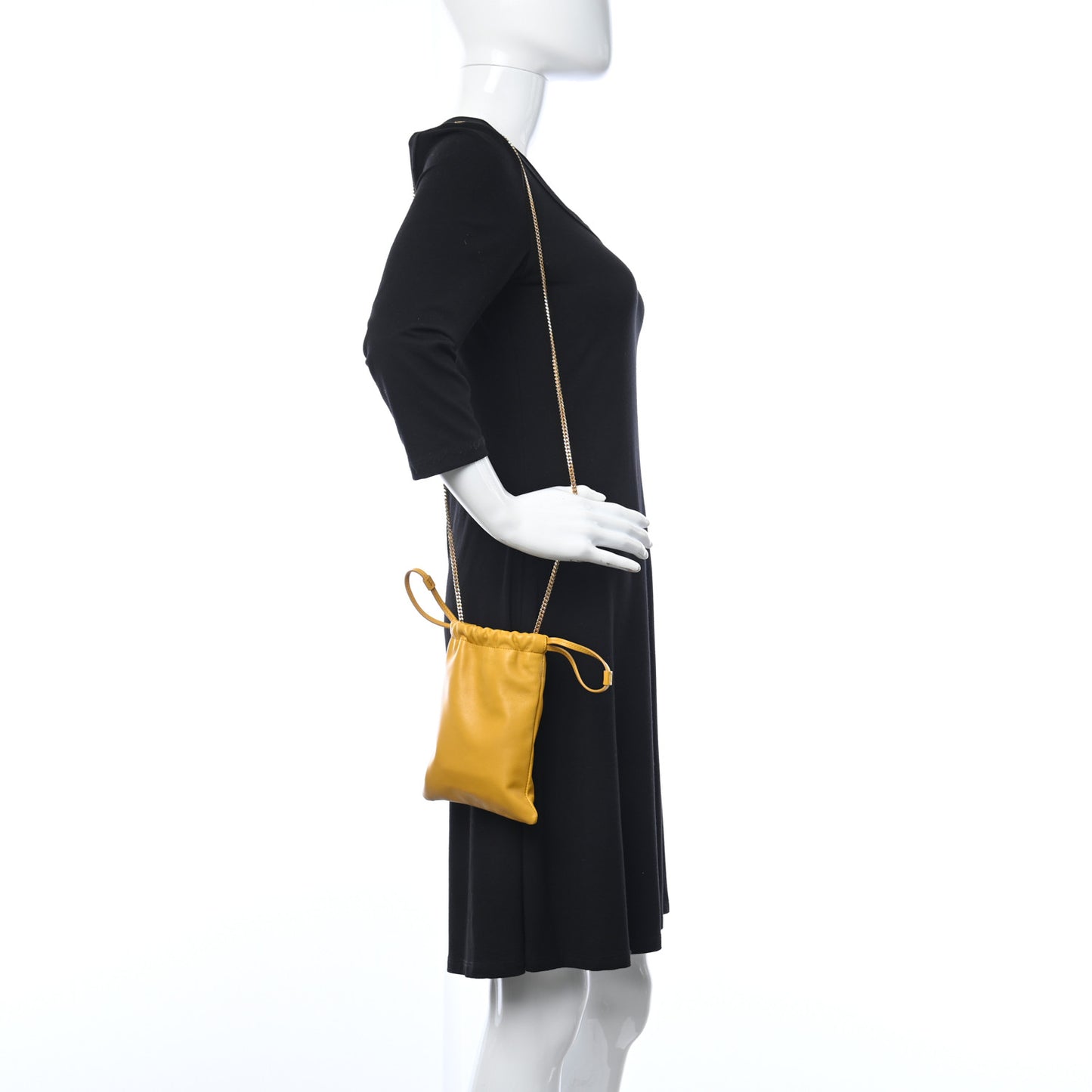 Lambskin Paris Drawstring Pouch Saffran