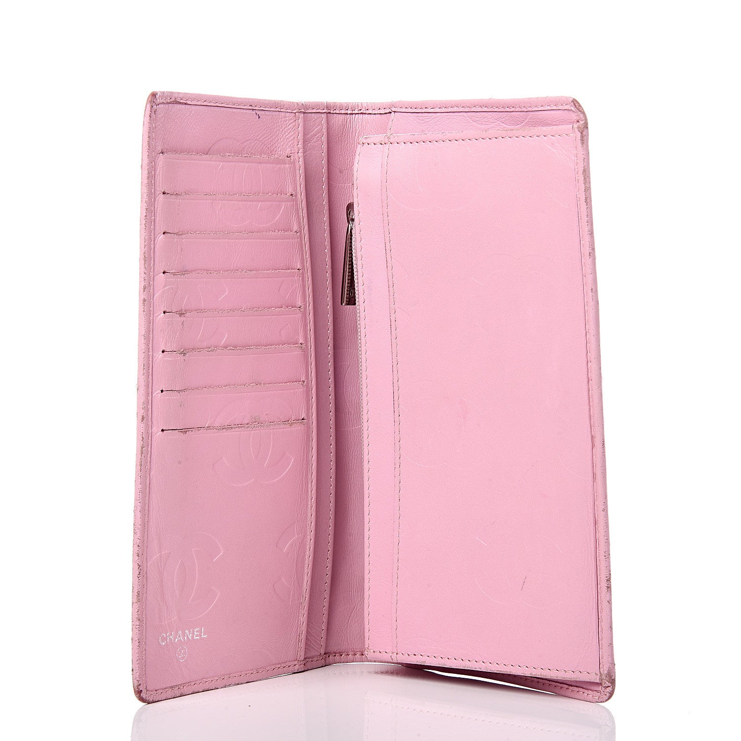 Chanel Calfskin Quilted Cambon Yen Wallet Pink 5 of 16