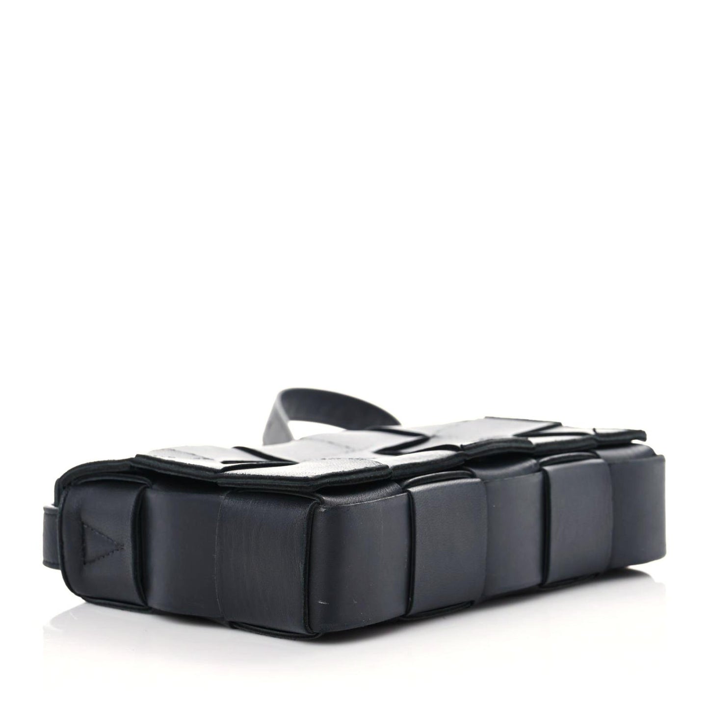 Lambskin Maxi Intrecciato Cassette Crossbody Bag Black