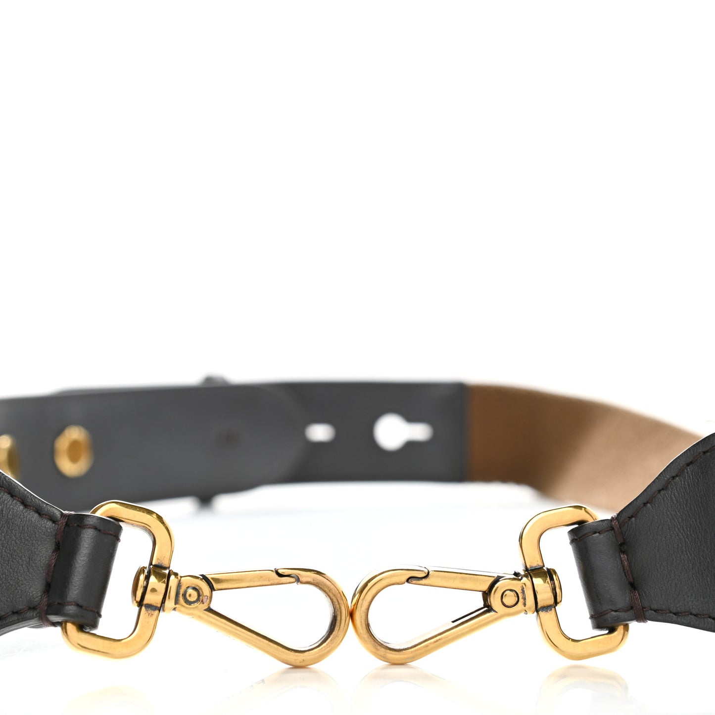Ribbon Vitello Century FF 1974 Flat Studded Strap You Fango Marrone Ebano