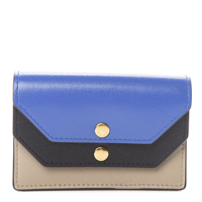 Mulberry Smooth Calfskin Multiflap Card Case Wallet Dune Porcelain Blue Black 1 of 8