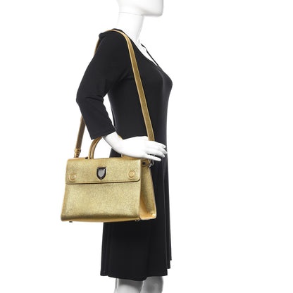 Christian Dior Metallic Goatskin Medium Diorever Flap Gold 2 of 9
