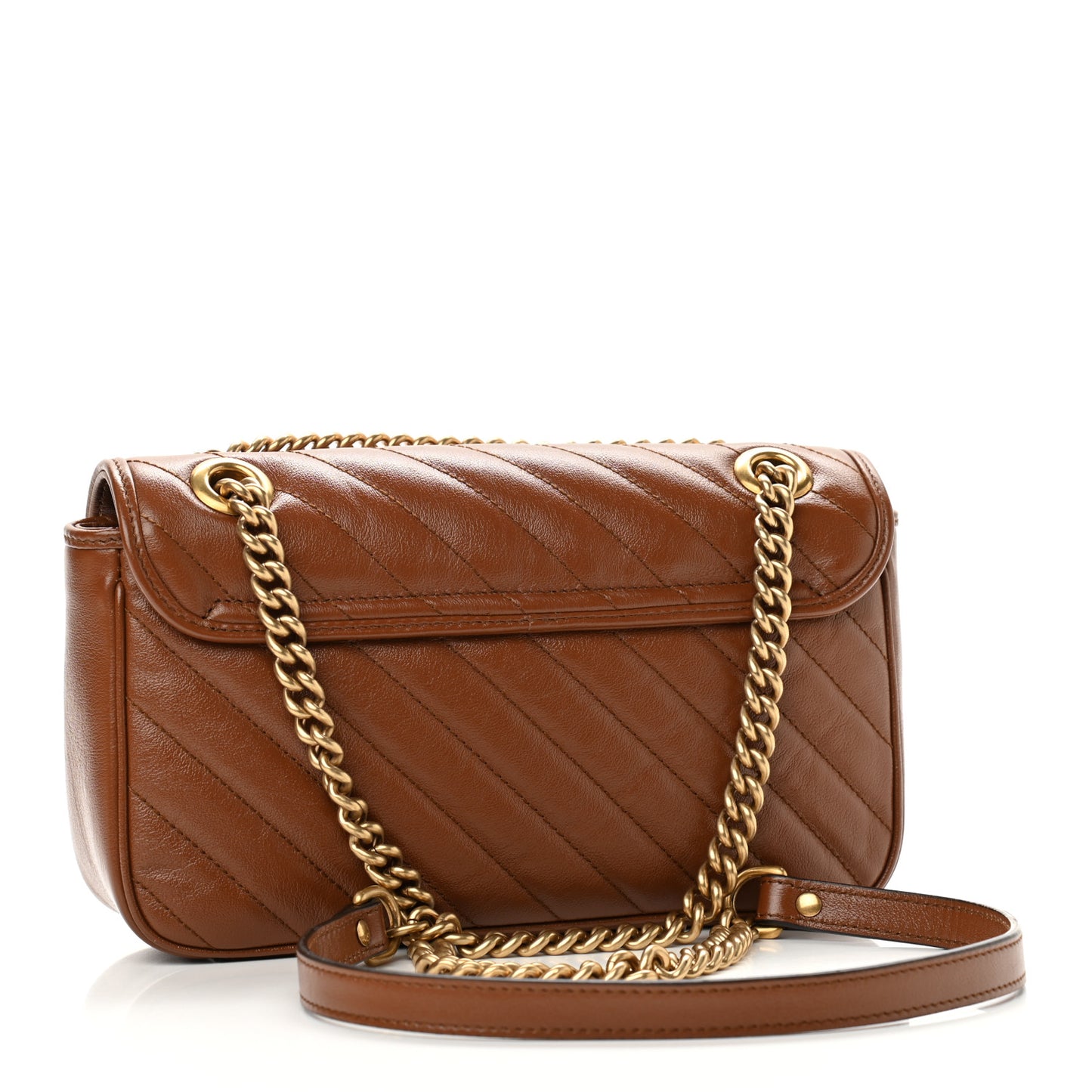 Azalea Calfskin Matelasse Diagonal Small GG Marmont Shoulder Bag Cuir
