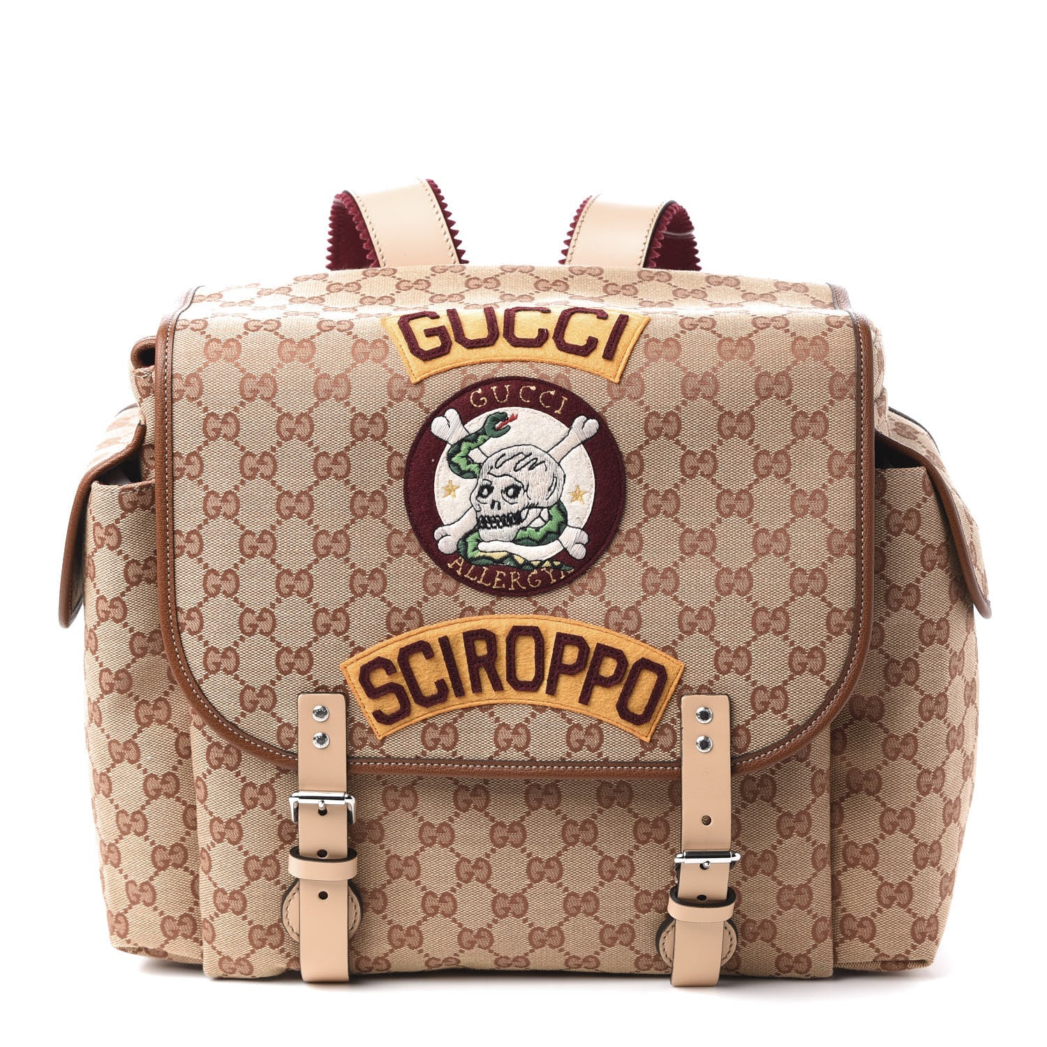 Gucci Monogram Childrens Sciroppo Patch Backpack Beige 1 of 9