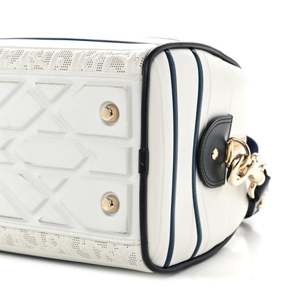 Christian Dior Perforated Calfskin Medium Dior Vibe Classic Bowling Bag White 10 of 13
