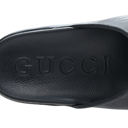 Gucci Soft Rubber Womens Interlocking G Platform 42mm Slide Sandals 39 Black 7 of 8