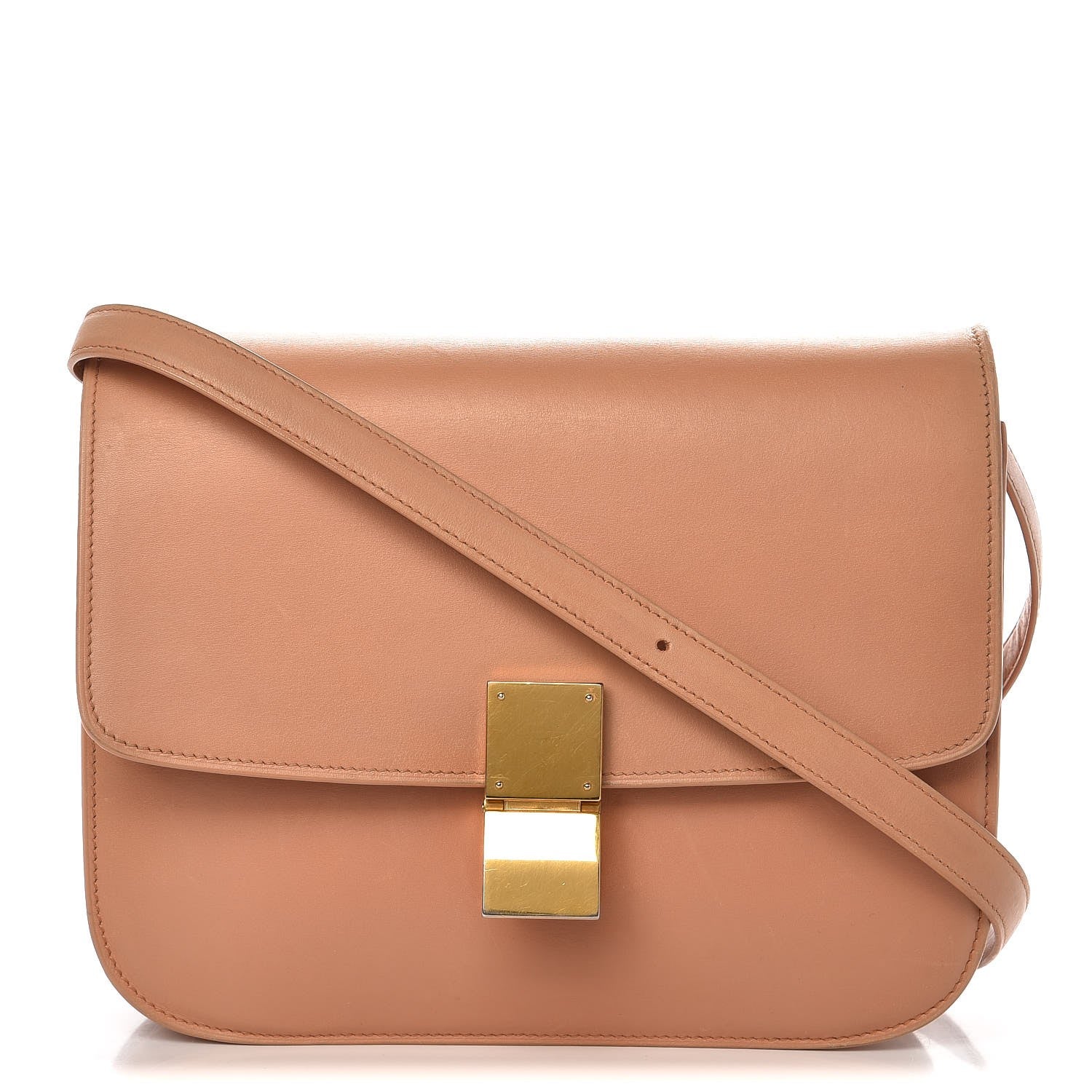 Celine Box Calfskin Medium Classic Box Flap Bag Nude 1 of 13
