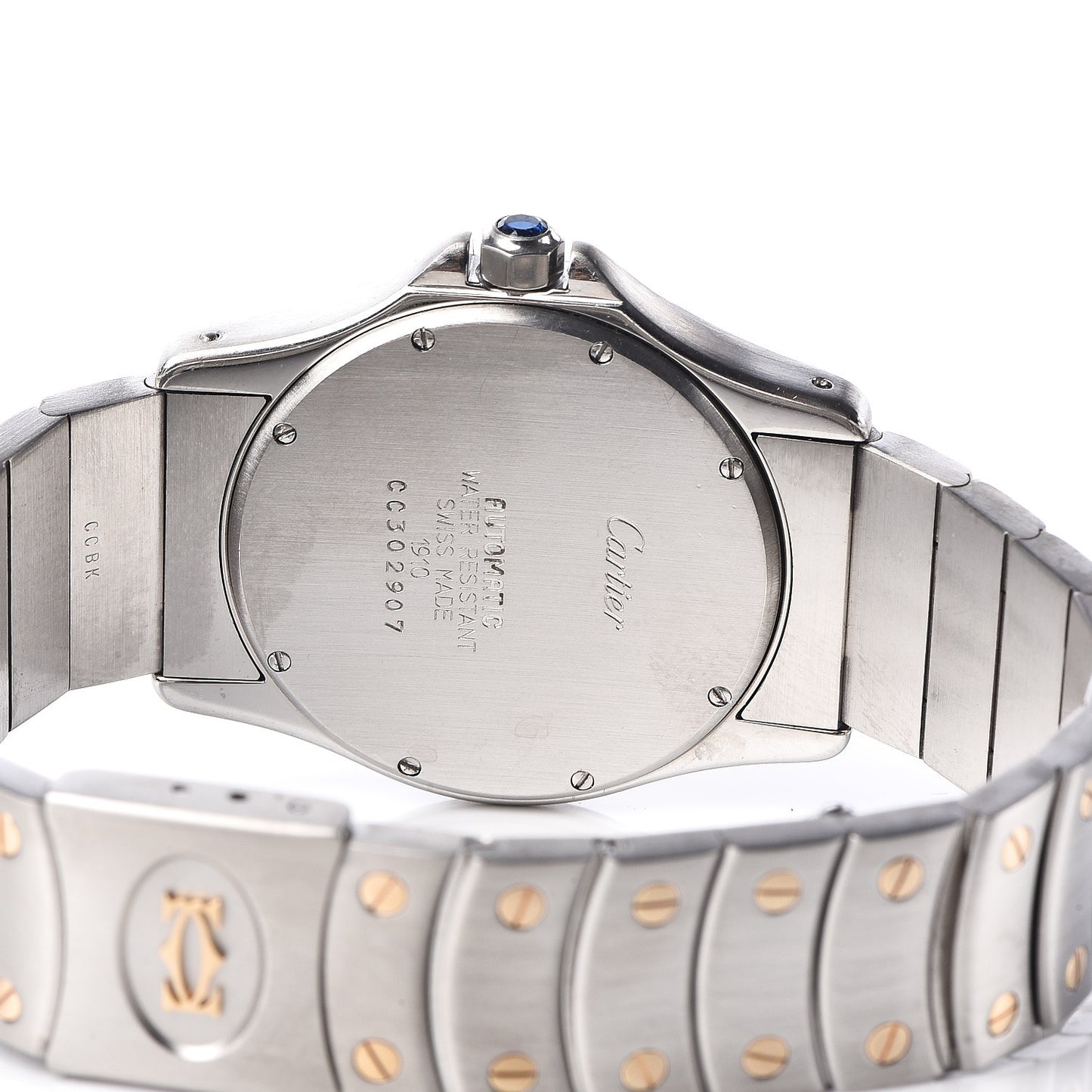 Stainless Steel 18K Yellow Gold 33mm Santos Ronde Quartz Watch
