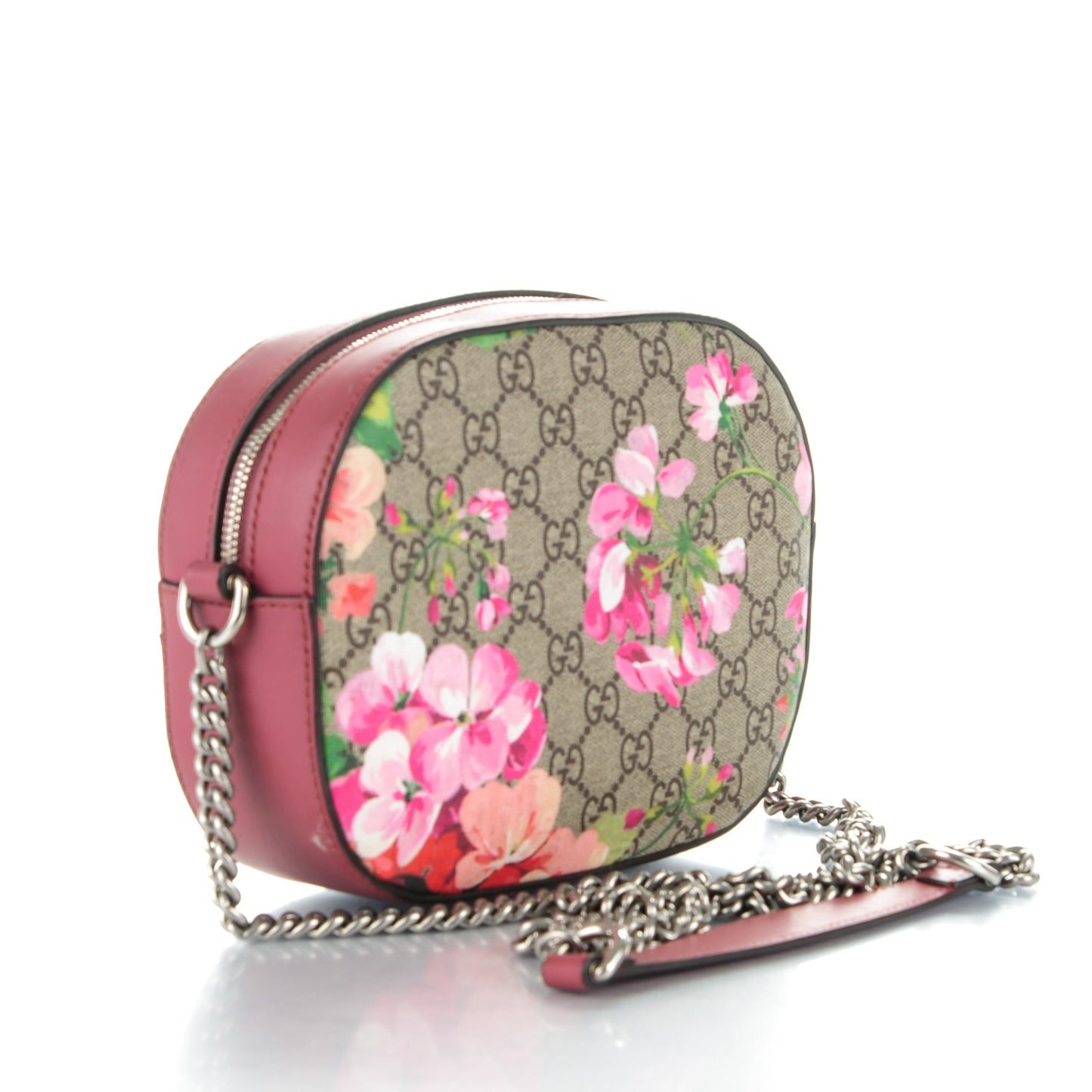GG Supreme Monogram Blooms Mini Chain Shoulder Bag Beige Multicolor Dry Rose