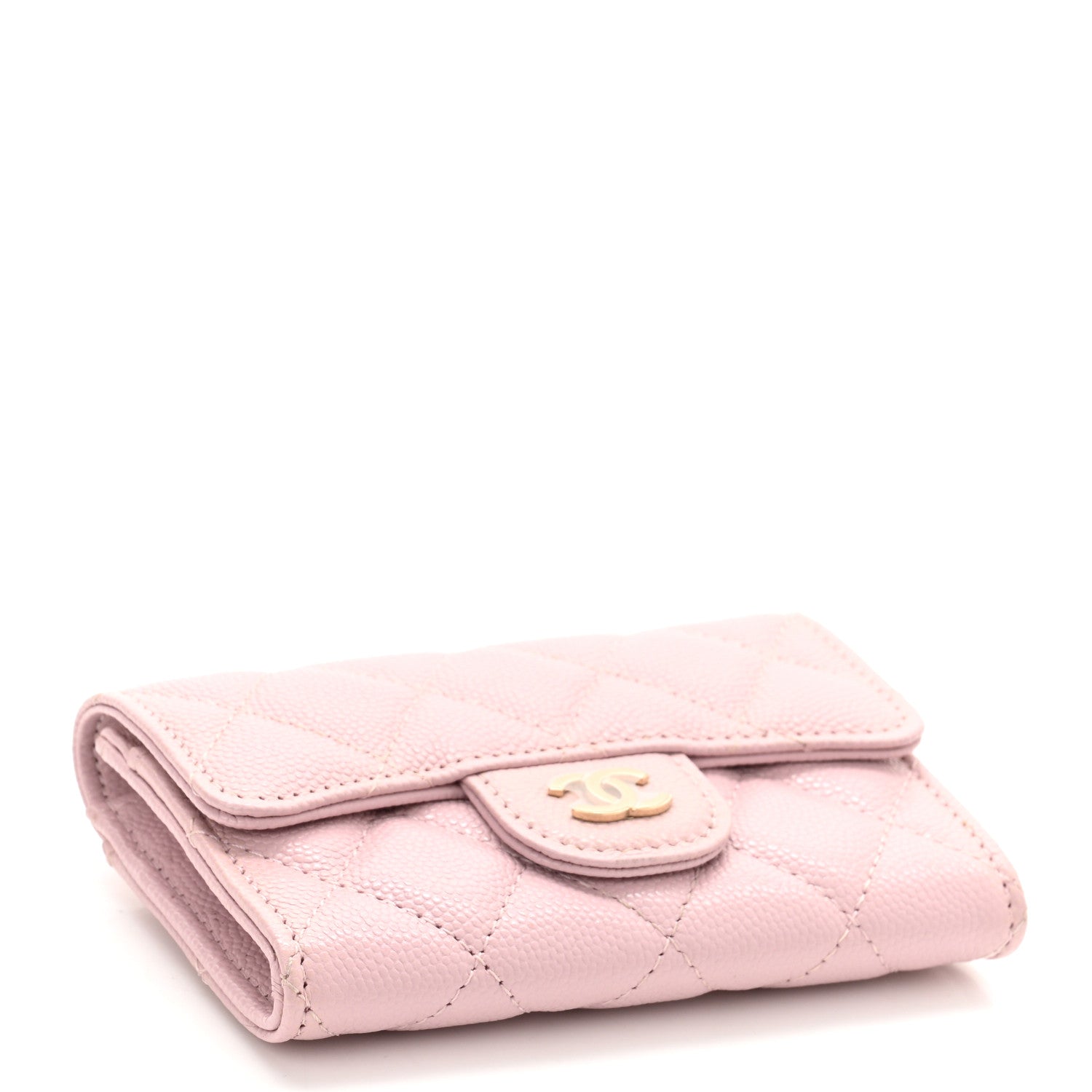 Chanel Caviar Quilted Flap Card Holder Wallet Light Pink 4 of 9