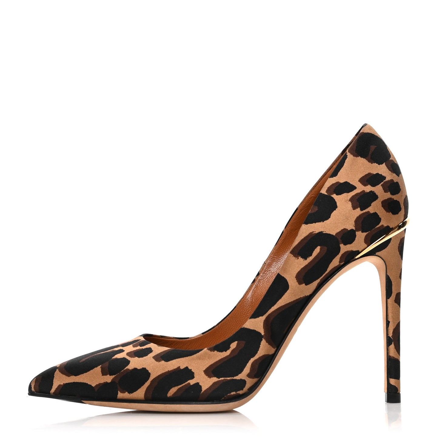 Silk Leopard Print Eyeline Pumps 35.5