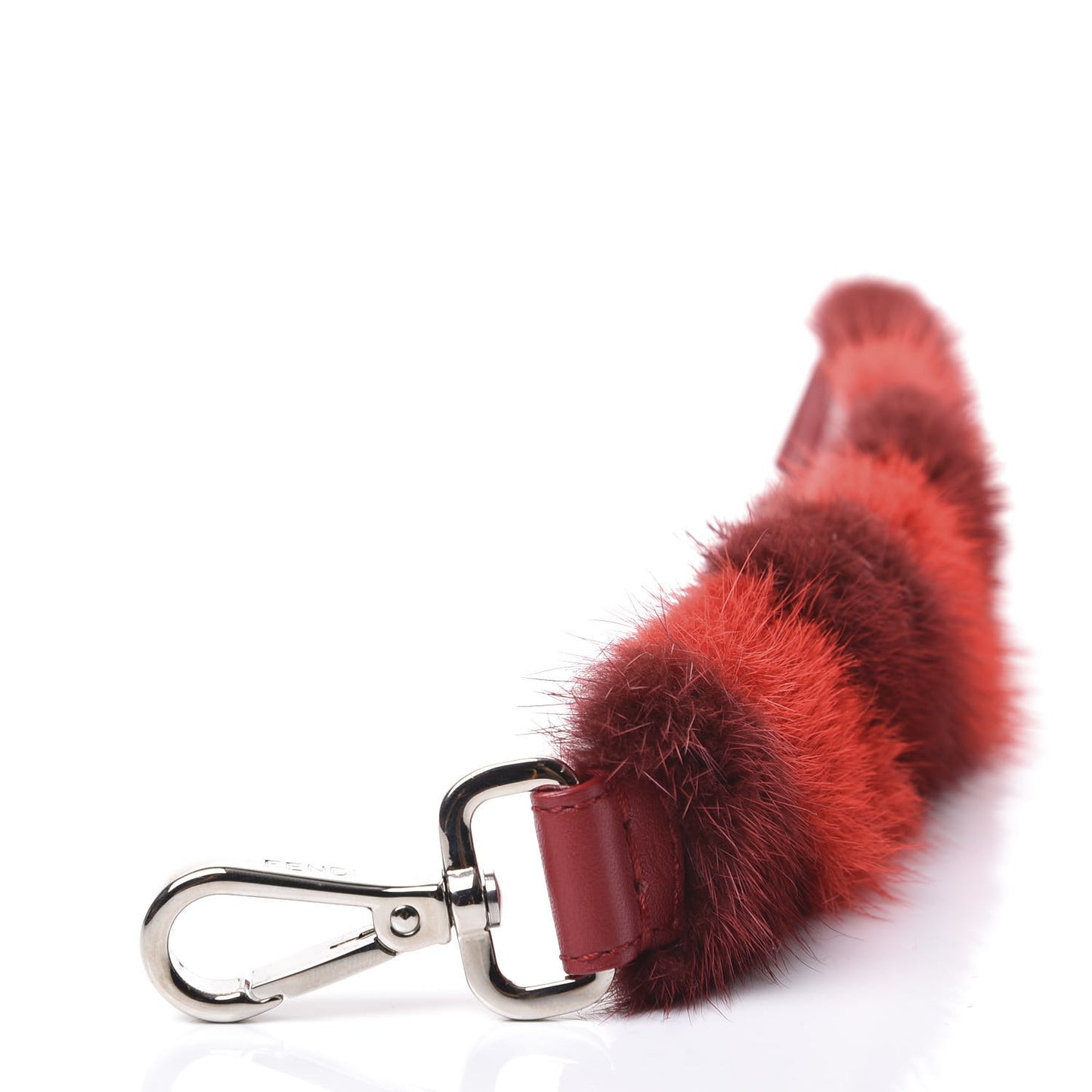 Vitello Dolce Mink Fur Pequin Mini Strap You Scarlet Cosmo Fragola