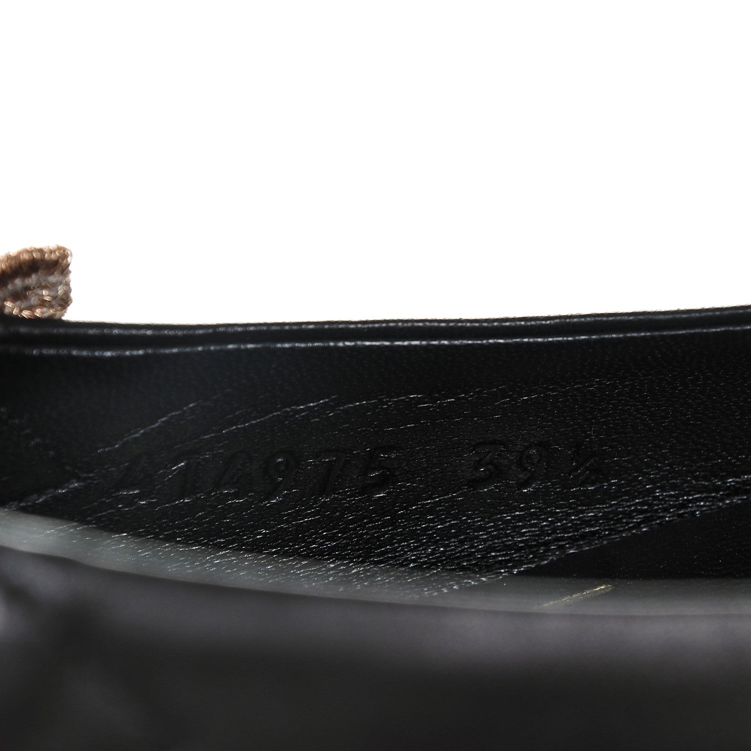 Gucci Calfskin Bayadere Bee Slingback Flats 39.5 Nero Black 8 of 8
