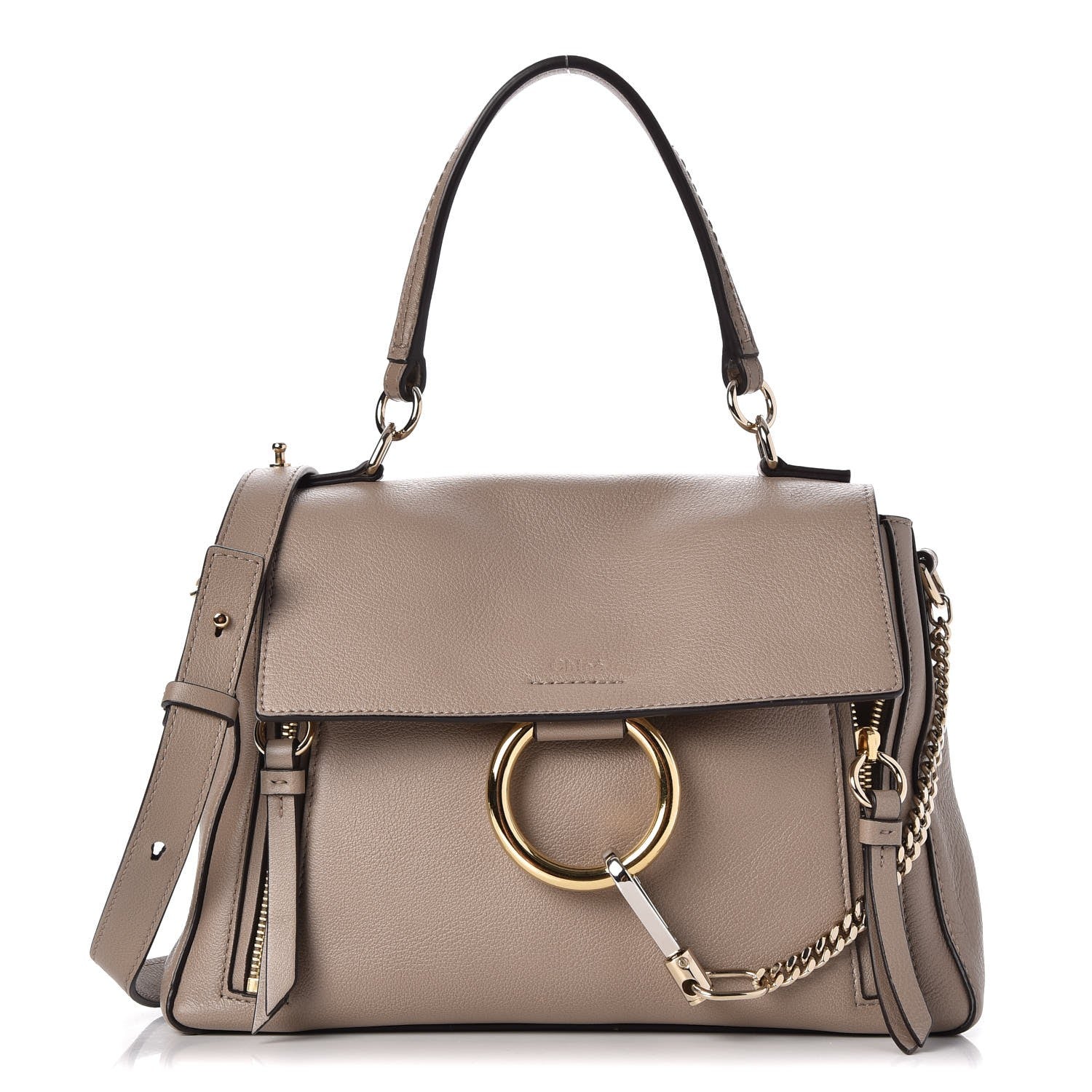 Chloe Calfskin Small Faye Day Shoulder Bag Motty Grey 1 of 8