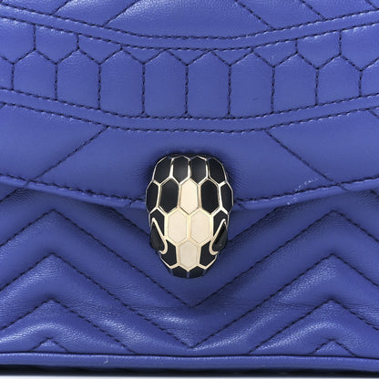 Bulgari Calfskin Quilted Serpenti Forever Belt Bag Blue 10 of 15